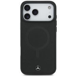 Telefono dėklas iPhone 17 Pro Max juodas lygios odos MagSafe Mercedes