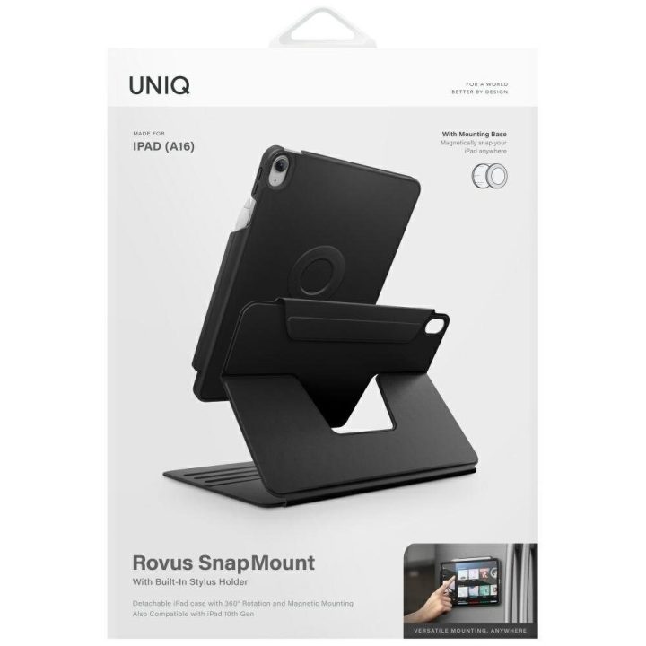 Planšetės dėklas iPad 11″ / 10,9″ juodas magnetinis Uniq