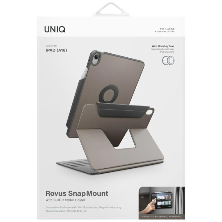 Planšetės dėklas iPad 11″ / 10,9″ pilkas magnetinis 360° Uniq