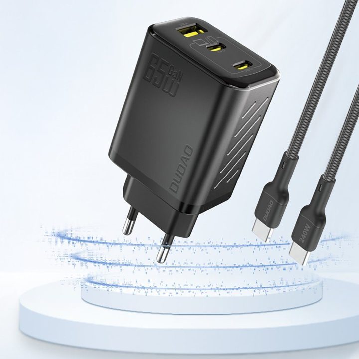 Kroviklis sieninis 65 W 2×USB-C + USB-A juodas