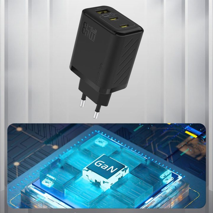 Kroviklis sieninis 65 W 2×USB-C + USB-A juodas