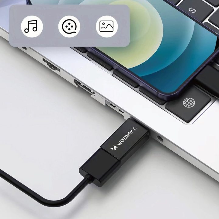 USB-C – USB-A adapteris 10 Gb/s juodas