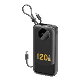 Išorinė baterija 20000 mAh su integruotu laidu juoda K13Pro