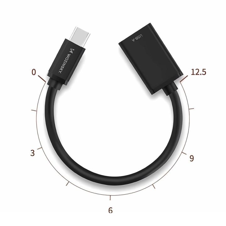 USB-C į USB-A 3.0 OTG adapteris juodas