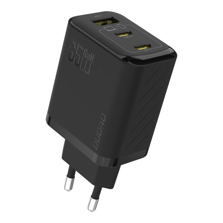 Kroviklis sieninis 65 W GaN su USB-C laidu juodas