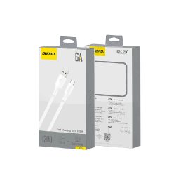 Įkrovimo laidas USB-A – USB-C baltas 6 A 1,2 m