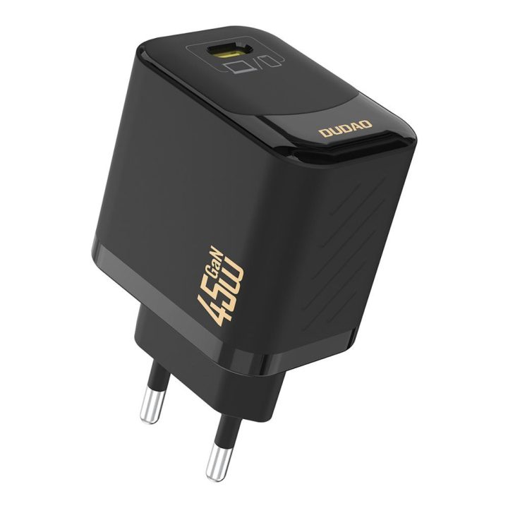 Kroviklis sieninis 45 W GaN su USB-C laidu juodas