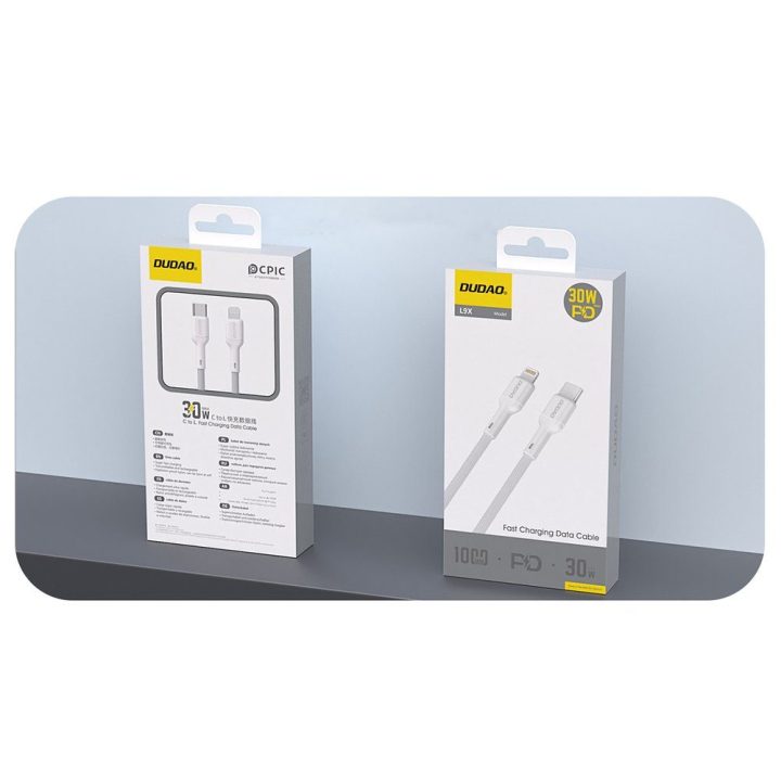 Įkrovimo laidas USB-C – Lightning baltas 30 W 2 m