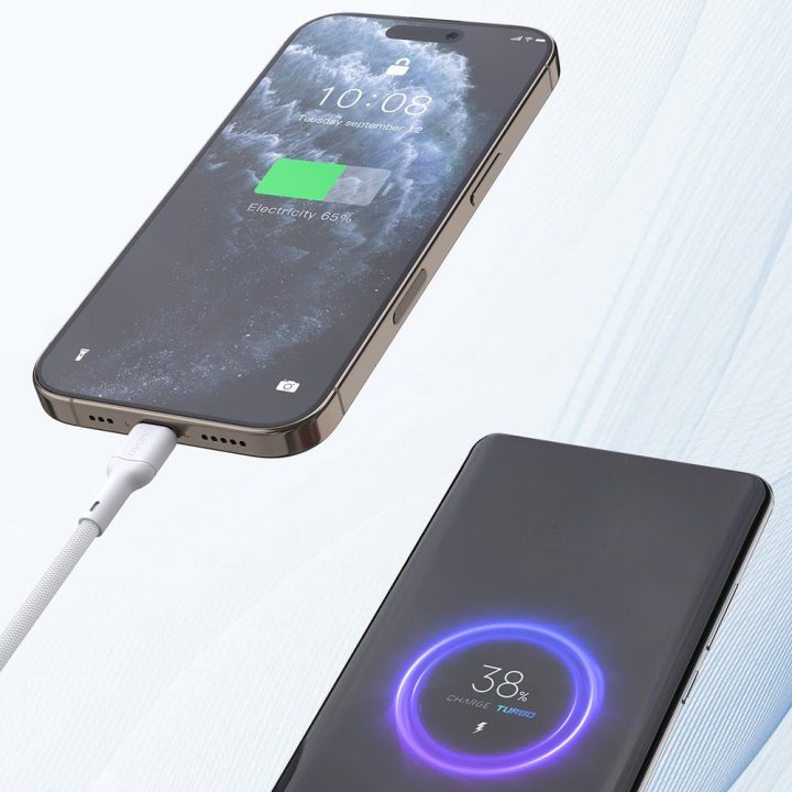 Įkrovimo laidas USB-C – Lightning baltas 30 W 2 m