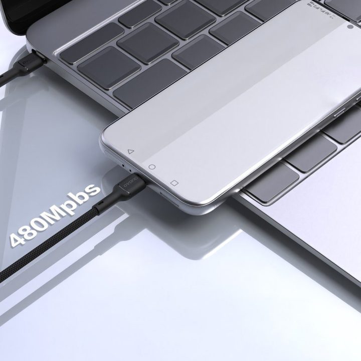 USB-C kabelis 65 W 2 m juodas