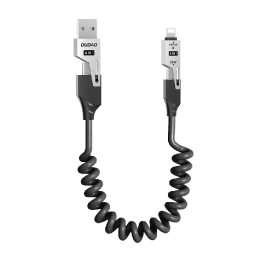 Įkrovimo laidas 4-in-1 USB-A/USB-C – Lightning/USB-C juodas