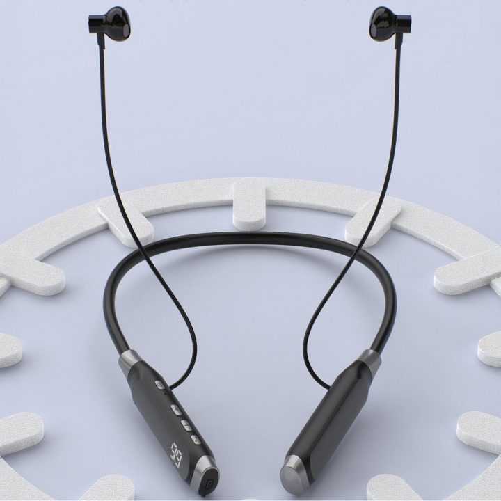 Belaidės ausinės ant kaklo juodos Bluetooth U5 Max