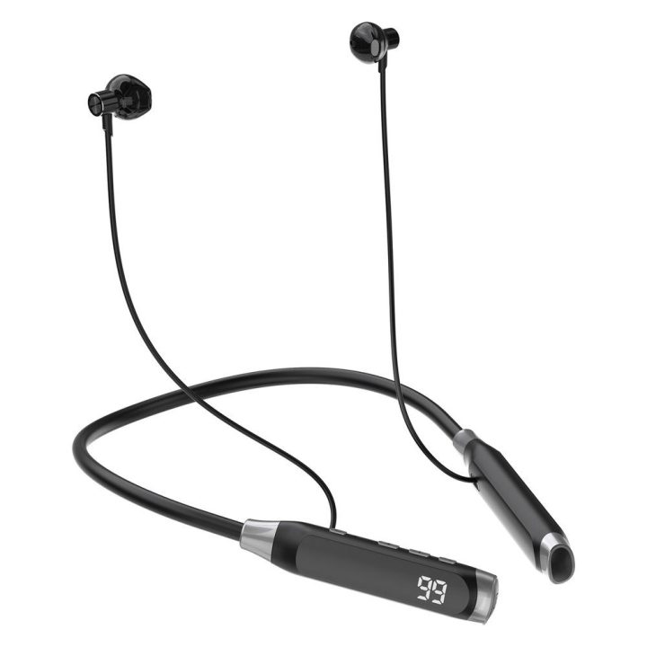 Belaidės ausinės ant kaklo juodos Bluetooth U5 Max