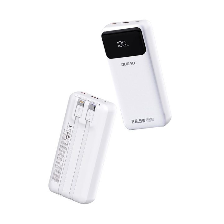 Išorinė baterija 22,5 W 20 000 mAh balta K15Pro