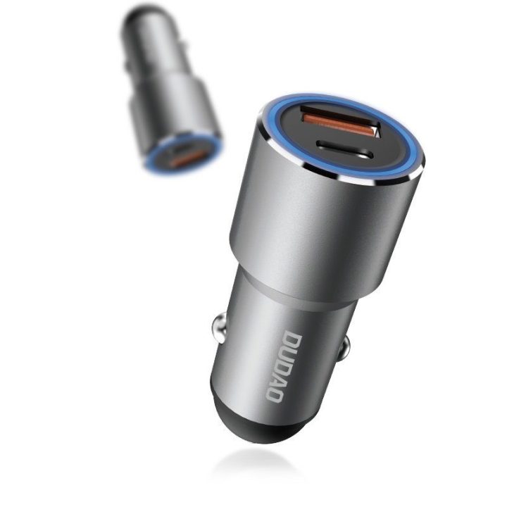 Automobilinis kroviklis USB-C PD pilkos spalvos 22,5 W