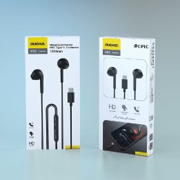 Ausinės į ausis laidinės USB-C juodos X3C 1,2 m