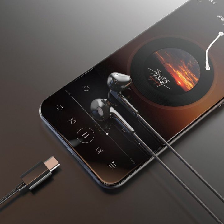 Ausinės į ausis laidinės USB-C juodos X3C 1,2 m