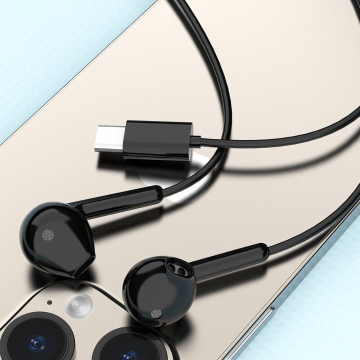 Ausinės į ausis laidinės USB-C juodos X3C 1,2 m