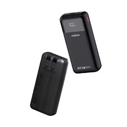 Išorinė baterija 20000 mAh 22,5 W su integruotais laidais