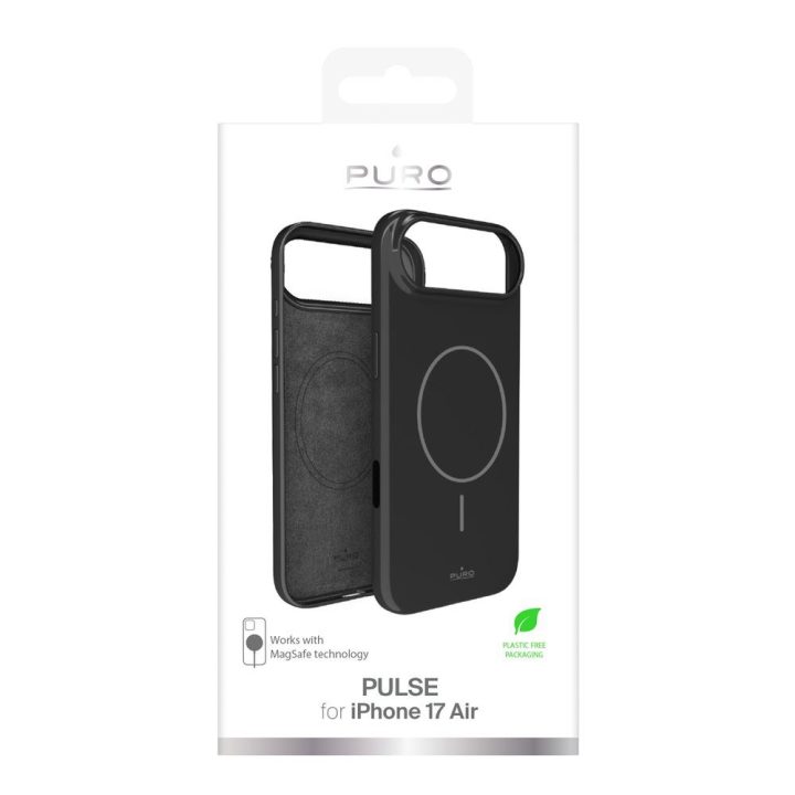 Telefono dėklas iPhone 17 juodas polikarbonatas MagSafe Puro