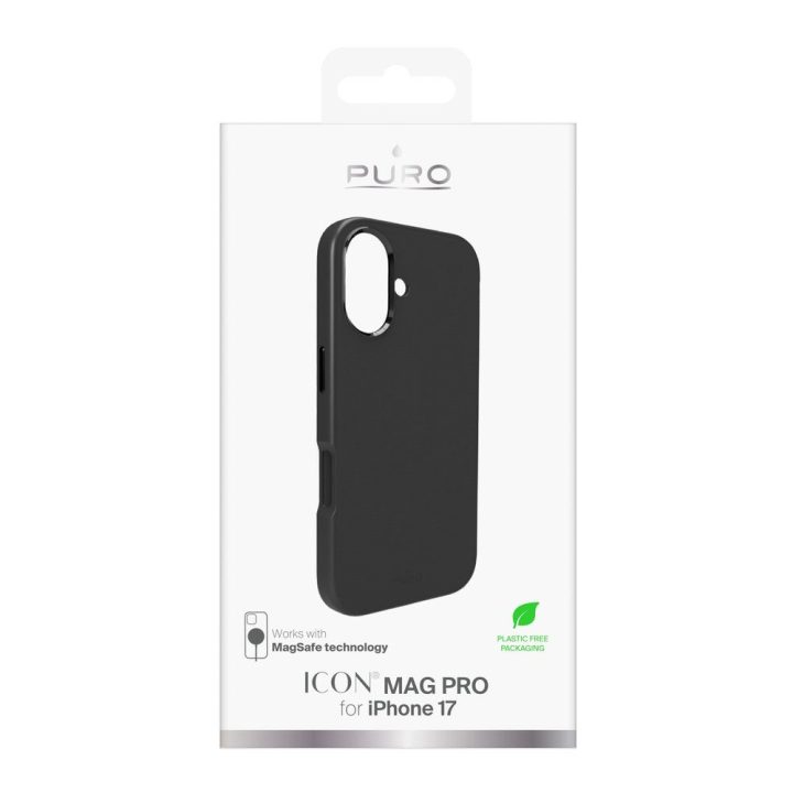 Telefono dėklas iPhone 17 juodas silikoninis MagSafe Puro