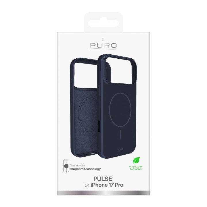 Telefono dėklas iPhone 17 Pro tamsiai mėlynas polikarbonatas MagSafe Puro
