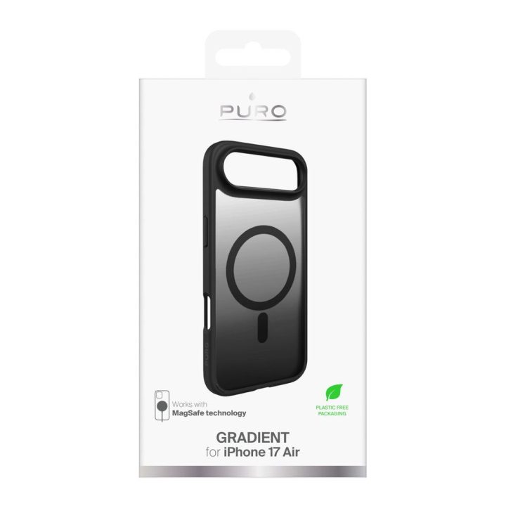 Telefono dėklas iPhone 17 Air juodas Gradient MagSafe Puro