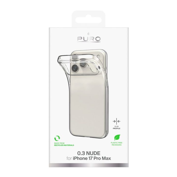 Telefono dėklas iPhone 17 Pro Max skaidrus ultra plonas TPU Puro