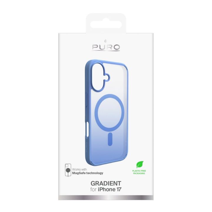 Telefono dėklas iPhone 17 mėlynas gradientinis MagSafe Puro
