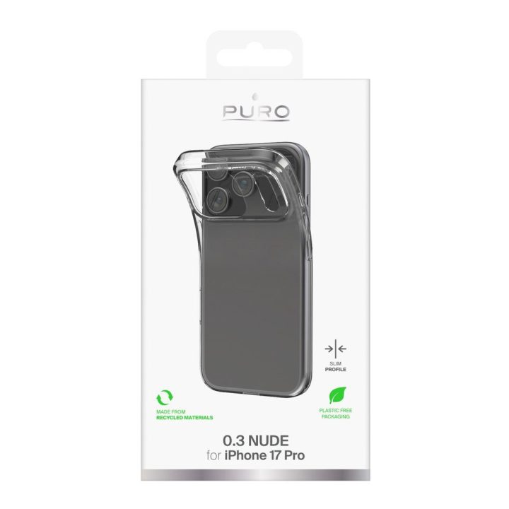 Telefono dėklas iPhone 17 Pro skaidrus itin plonas TPU Puro