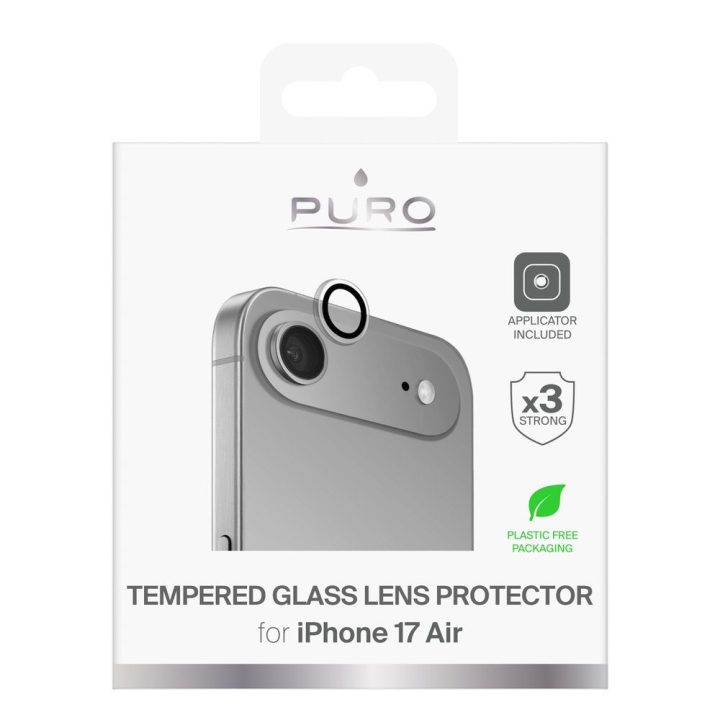 Grūdintas stiklas iPhone 17 Air kameros objektyvui Puro