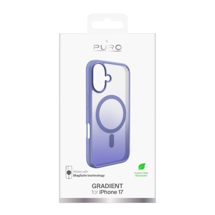 Telefono dėklas iPhone 17 skaidrus gradientinis MagSafe Puro