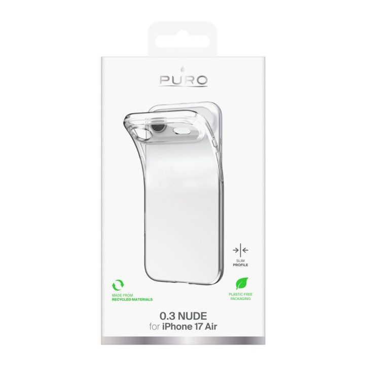Telefono dėklas iPhone 17 Air skaidrus ultra plonas TPU Puro