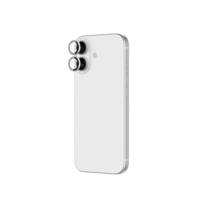 Objektyvo stikliukas iPhone 17 sidabrinis aliuminio rėmelis AmazingThing