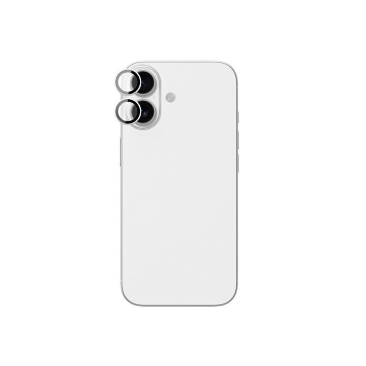 Objektyvo stikliukas iPhone 17 sidabrinis aliuminio rėmelis AmazingThing