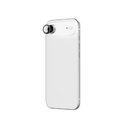 Grūdintas kameros stiklas iPhone 17 Air juodas aliuminio rėmelis AmazingThing