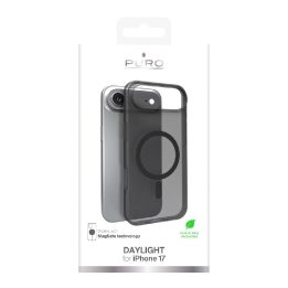 Telefono dėklas iPhone 17 Air juodas permatomas MagSafe Puro
