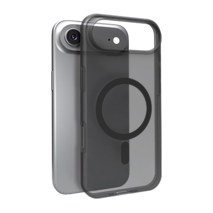 Telefono dėklas iPhone 17 Air juodas permatomas MagSafe Puro