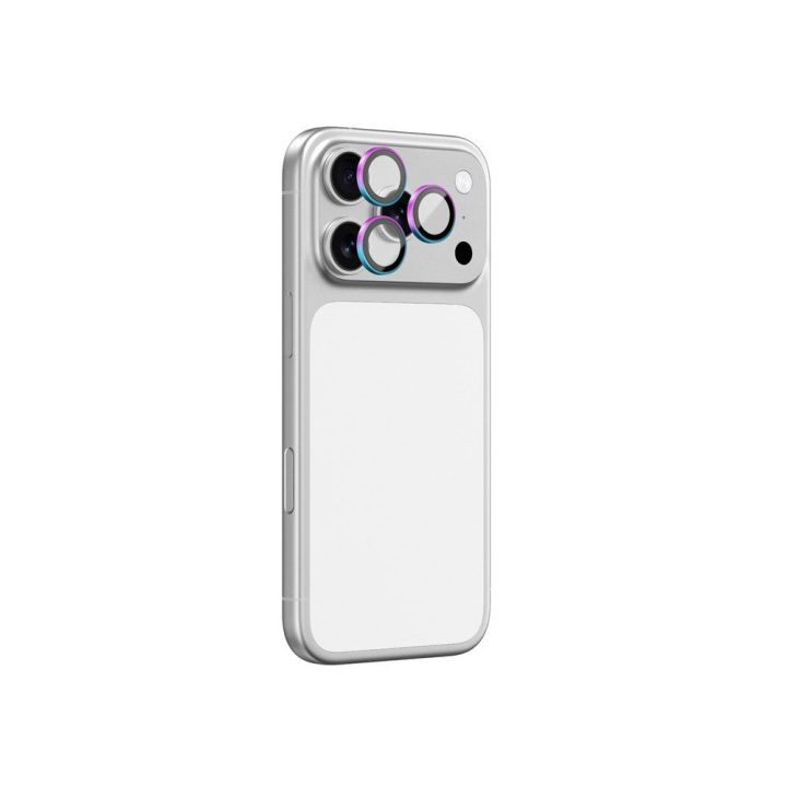 Objektyvo stiklas iPhone 17 Pro / Pro Max vaivorykštinis aliuminis AmazingThing