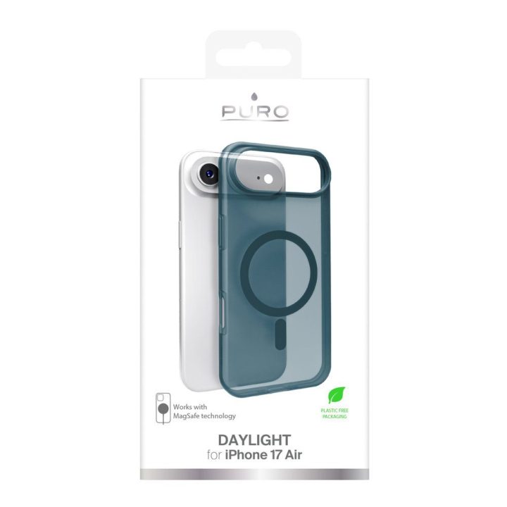 Telefono dėklas iPhone 17 Air permatomas turkio spalvos silikonas MagSafe Puro