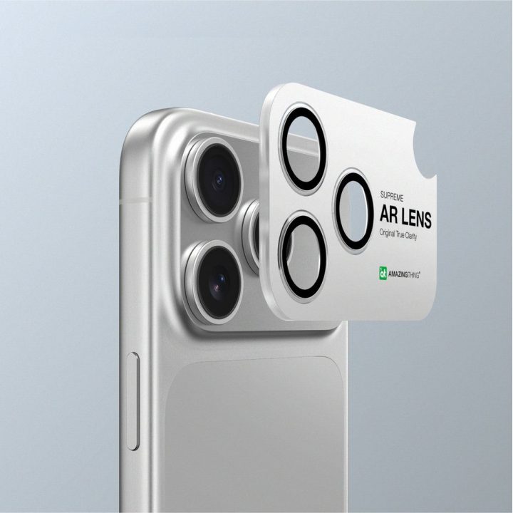 Apsauginis kameros stiklas iPhone 17 Pro / Pro Max juodas safyrinis AmazingThing