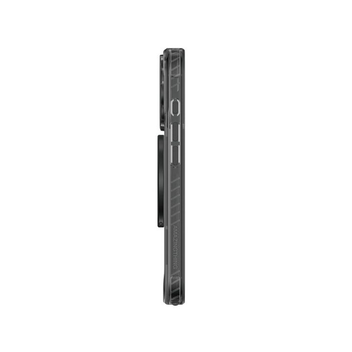 Telefono dėklas iPhone 17 Pro juodas su žiedu MagSafe AmazingThing