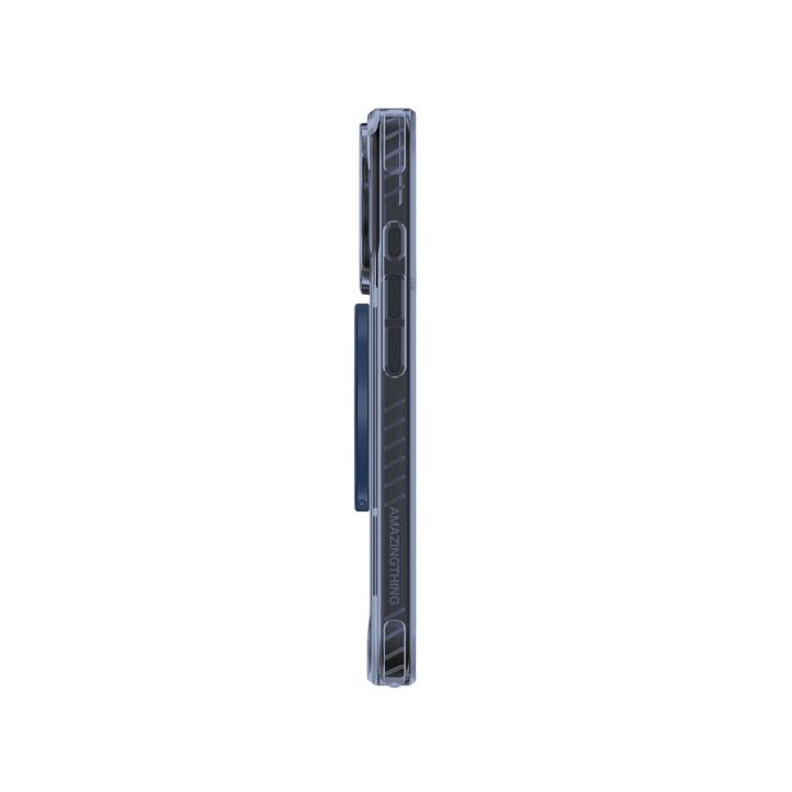 Telefono dėklas iPhone 17 Pro Max mėlynas su žiedu MagSafe AmazingThing