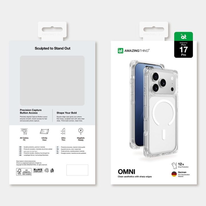 Telefono dėklas iPhone 17 Pro skaidrus MagSafe AmazingThing