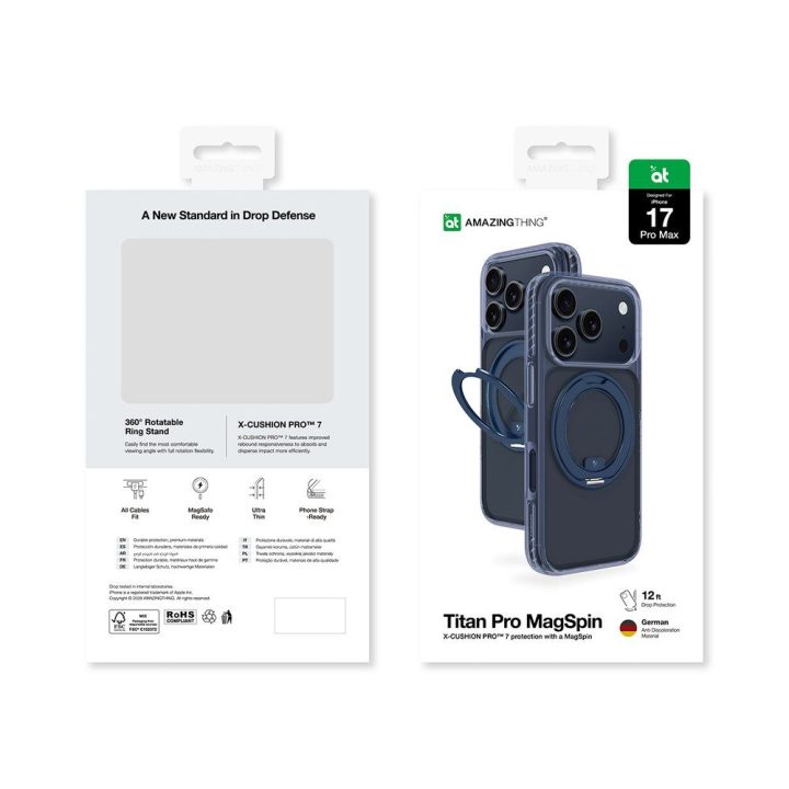 Telefono dėklas iPhone 17 Pro Max mėlynas MagSafe AmazingThing