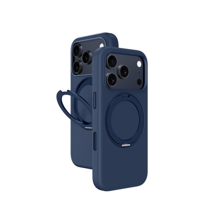 Telefono dėklas iPhone 17 Pro Max mėlynas su stovu AmazingThing