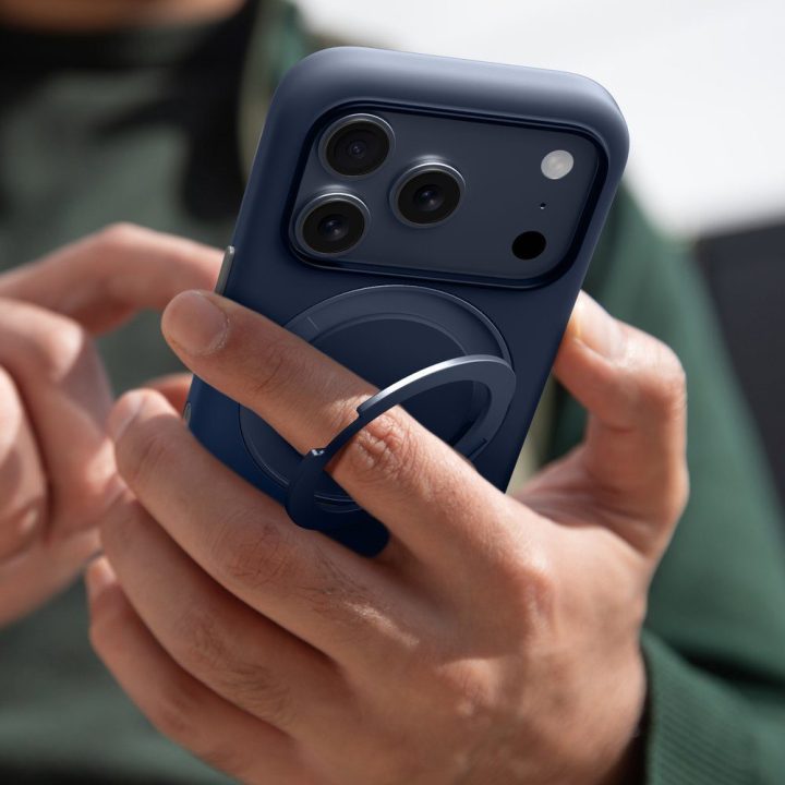 Telefono dėklas iPhone 17 Pro Max mėlynas su stovu AmazingThing