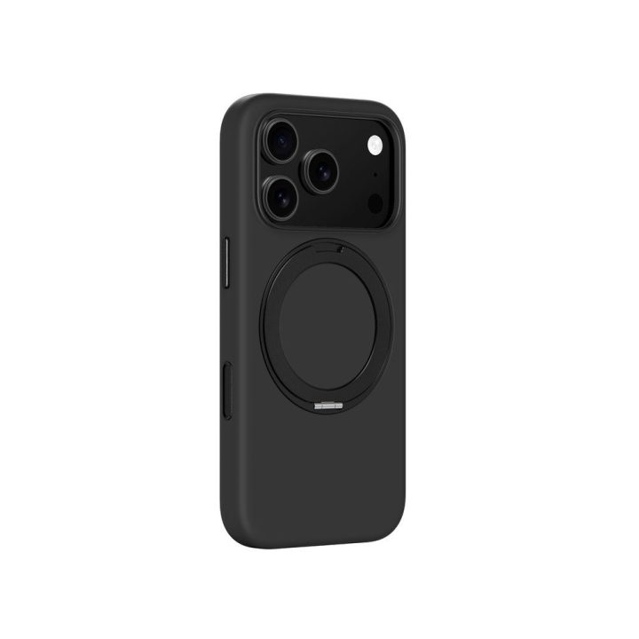 Telefono dėklas iPhone 17 Pro Max juodas su stovu AmazingThing