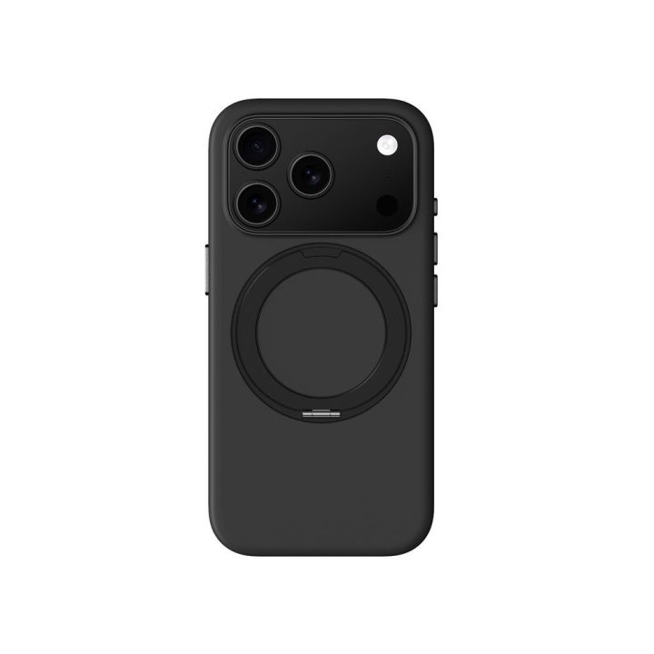 Telefono dėklas iPhone 17 Pro Max juodas su stovu AmazingThing