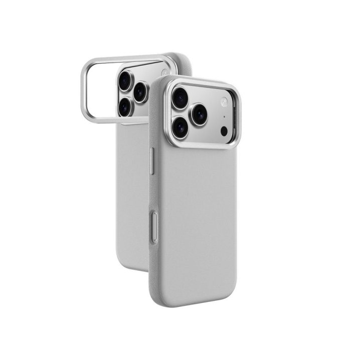Telefono dėklas iPhone 17 Pro Max pilkas su stovu AmazingThing